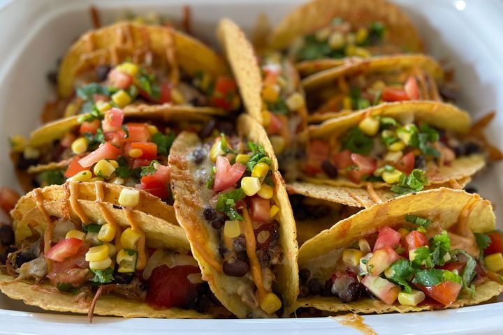 One-pan baked pulled pork tacos