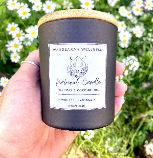 Beeswax Candle - 150g / 30 h - Wandearah Wellness - Meditation Blend