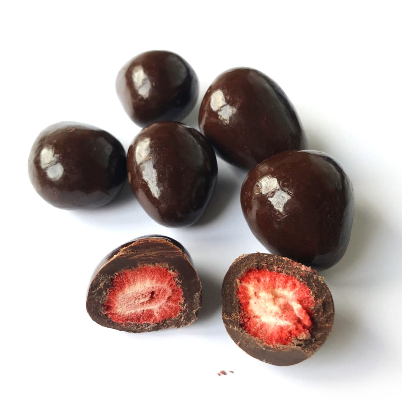 Freeze Dried Strawberries - Chocolate Coated - 120g - Dark Chocolate