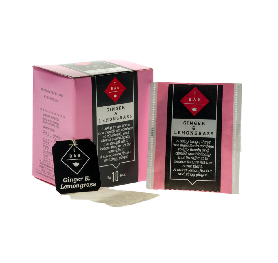 Boxed Tea bags - TBar - 10 Pack - Ginger & Lemongrass