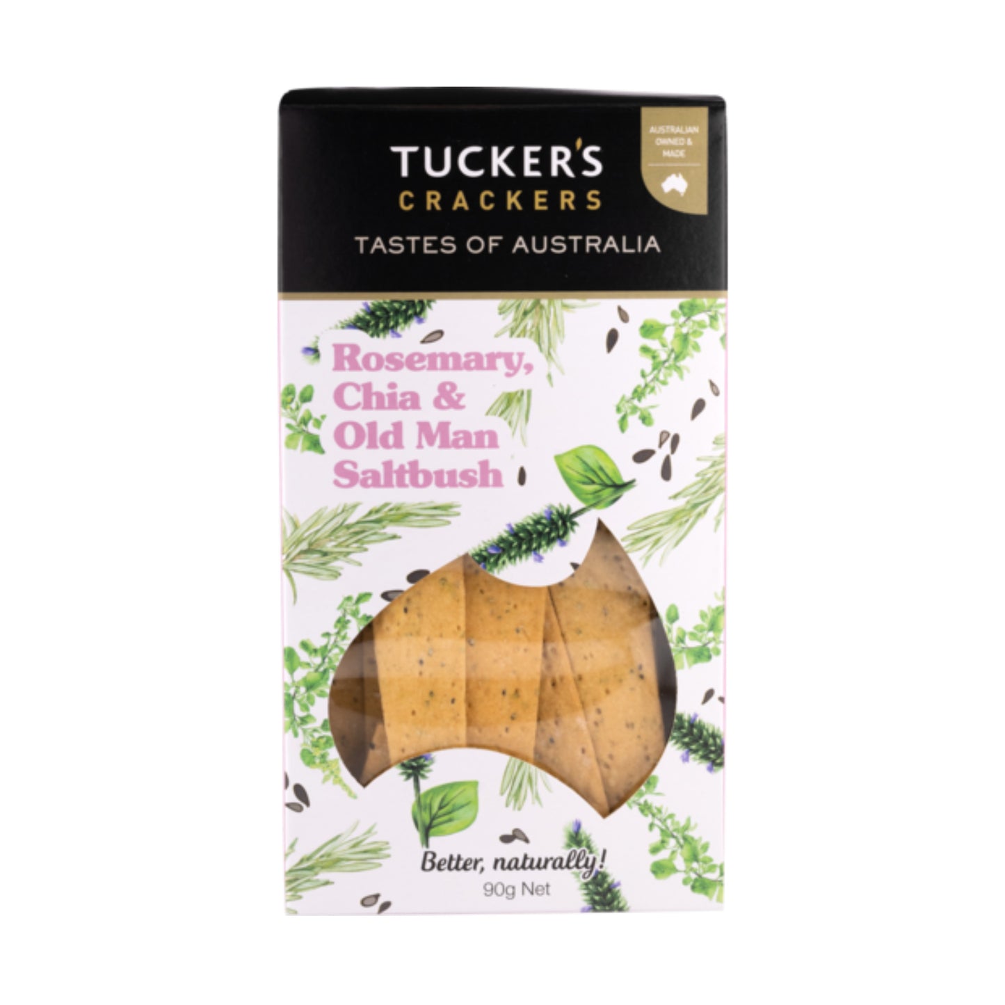 Crackers - Tuckers Natural - Rosemary Chia & Saltbush - 90g