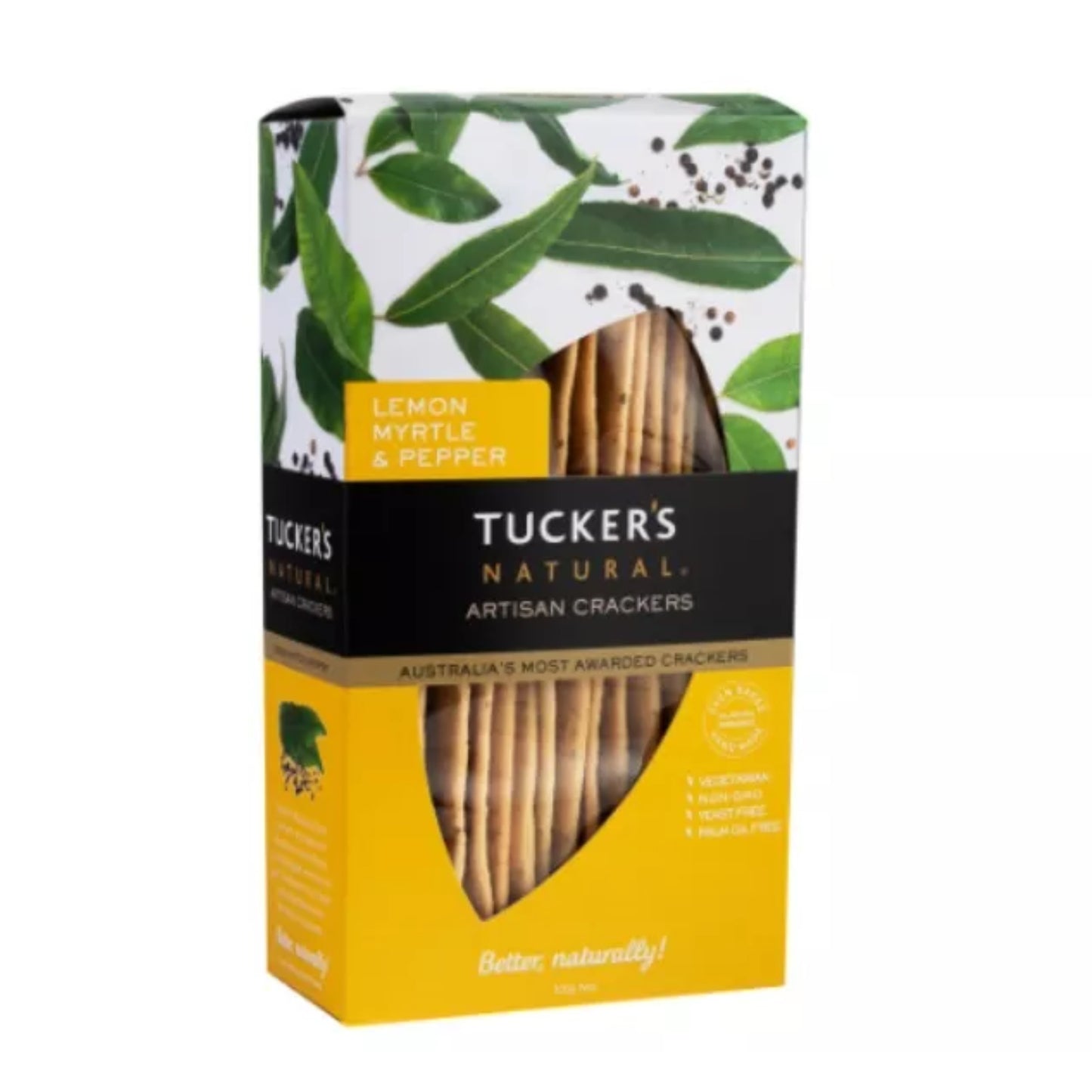 Crackers - Tuckers Natural - Lemon Myrtle & Cracked Pepper - 100g