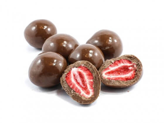 Freeze Dried Strawberries - Milk Choc Coated - Bulk - per 10g -