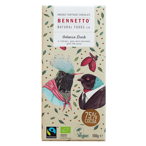 Organic Fairtrade Chocolate - 100g - Bennetto - Intense Dark