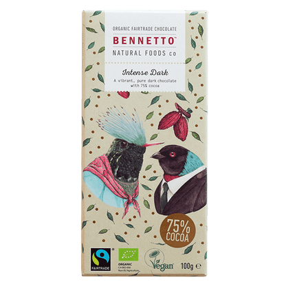 Organic Fairtrade Chocolate - 100g - Bennetto - Intense Dark