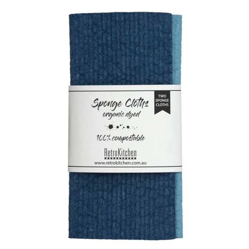 RetroKitchen - Organic Dishcloth - 2 Pack - Marine