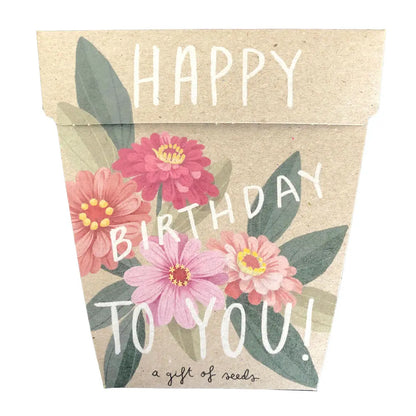 SOW 'N SOW - Gift of Seeds - Happy Birthday Zinnia