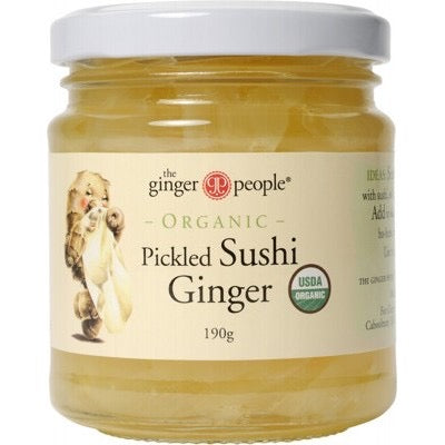 Organic Pickled Sushi Ginger - The Ginger People - 190g -