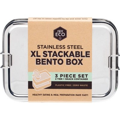 Bento Box - Stackable 2 Tier XL 3 piece - 1900ml - Ever Eco -