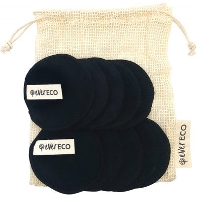 Reusable Bamboo Facial Pads - 10 pack - Ever Eco - Black