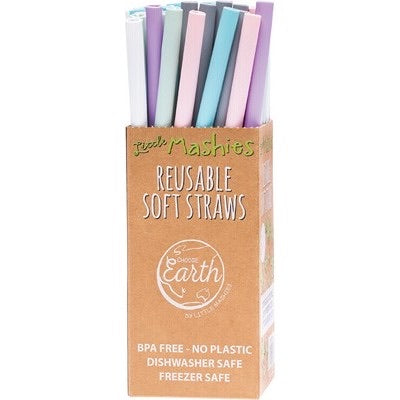 Single Straw and Brush Set - Little Mashies - Blue