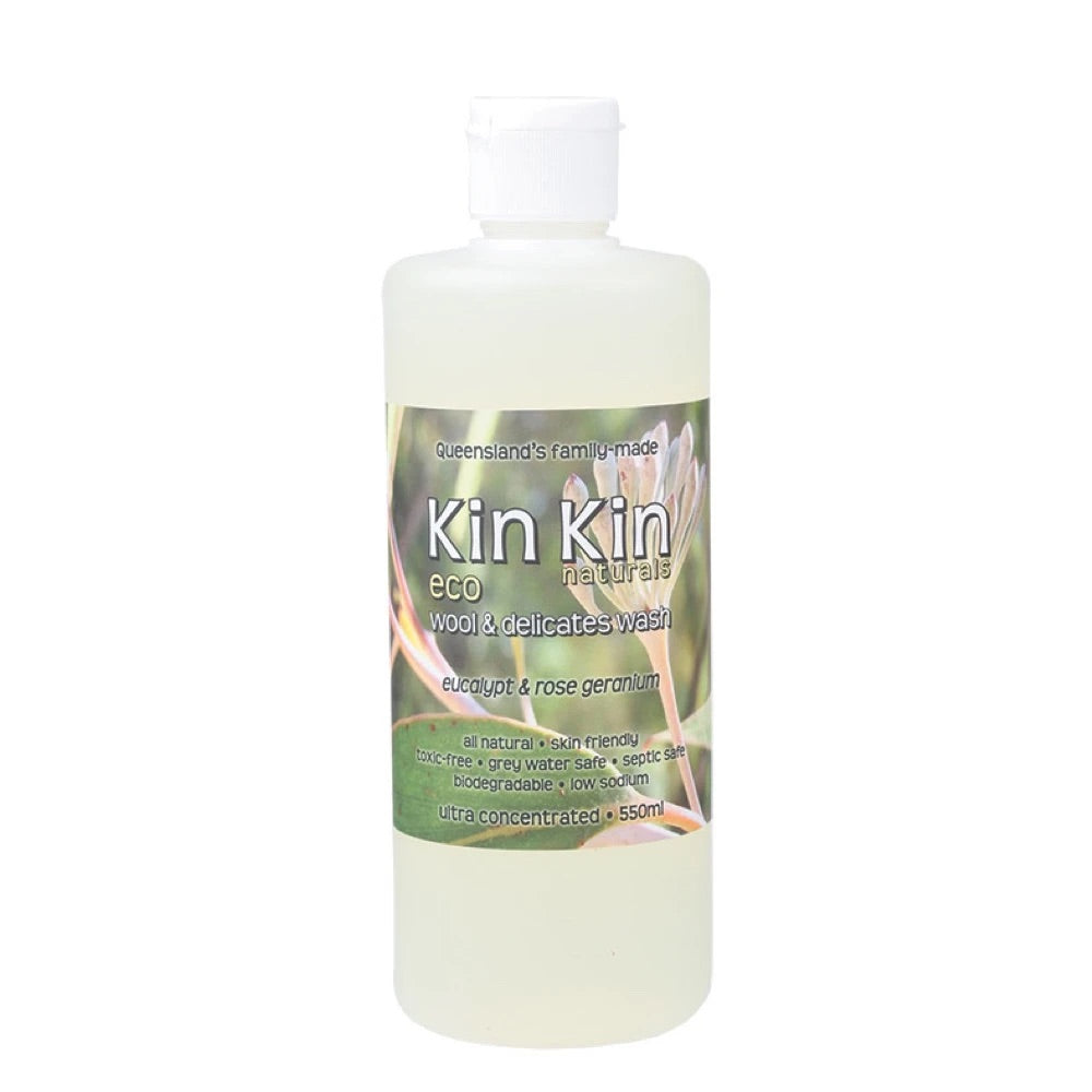 Wool & Delicates wash - 550ml - Eucalypt & Rose Geranium - Kin Kin Natural -