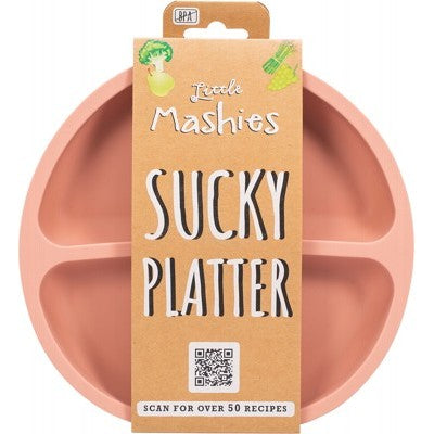 Baby Cutlery and Plates Set - Little Mashies - Blush pink / Sucky Platter