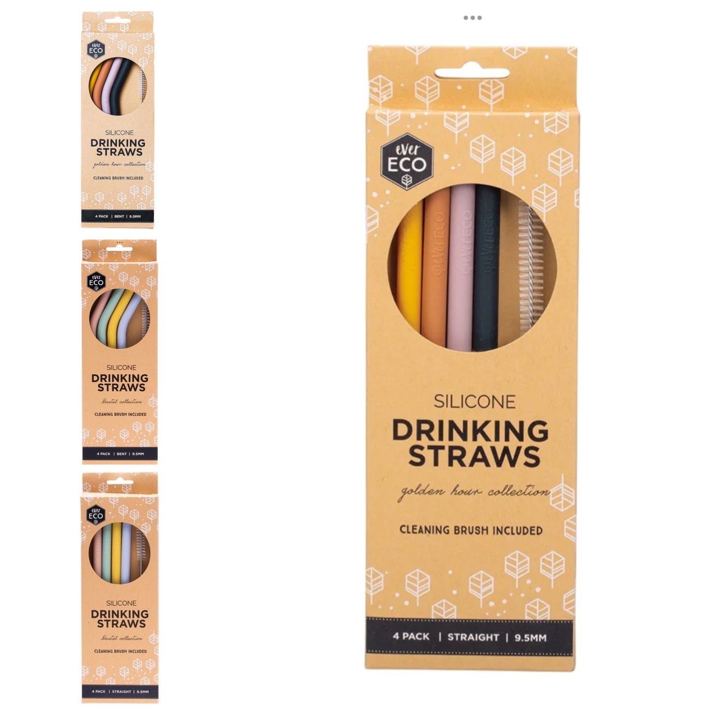 Silicone Straws - 4 pack - Ever Eco -